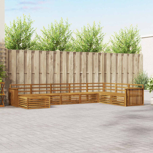 Outdoor Sofa Set 8 pcs Natural Solid Acacia Wood