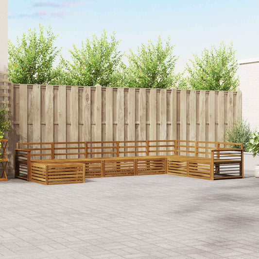 Outdoor Sofa Set 8 pcs Natural Solid Acacia Wood