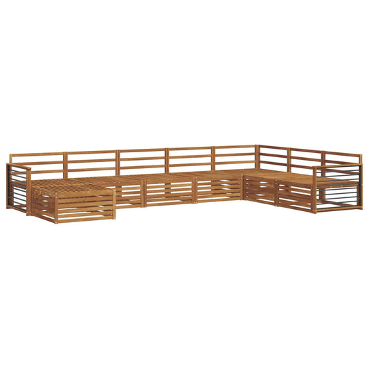 Outdoor Sofa Set 8 pcs Natural Solid Acacia Wood