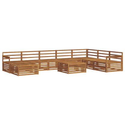 Outdoor Sofa Set 9 pcs Natural Solid Acacia Wood