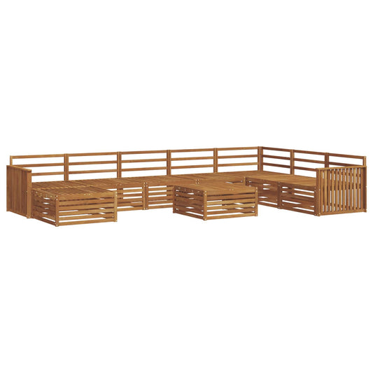 Outdoor Sofa Set 9 pcs Natural Solid Acacia Wood
