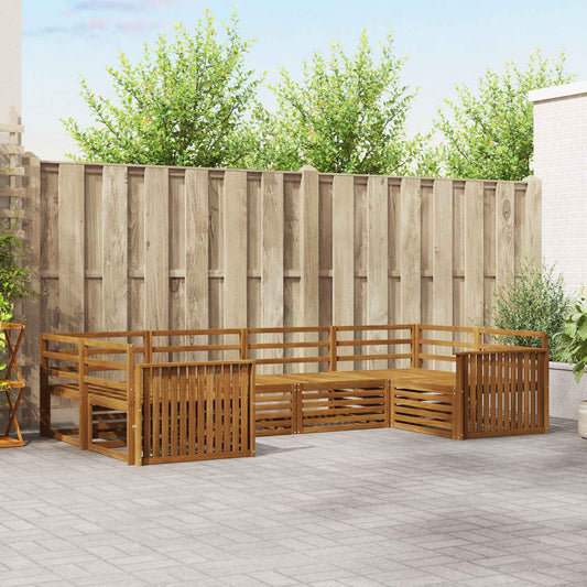 Outdoor Sofa Set 6 pcs Natural Solid Acacia Wood
