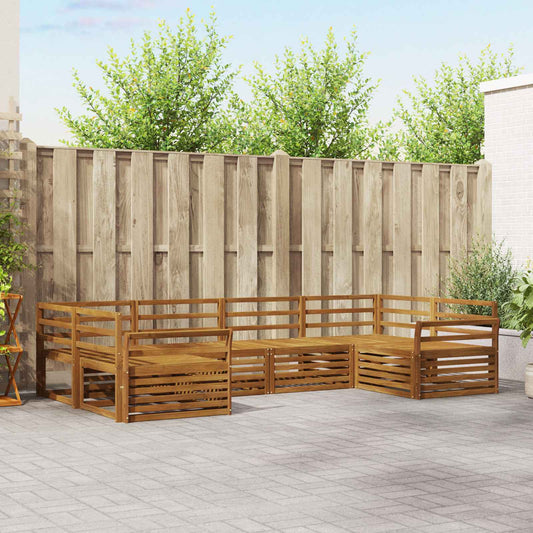 Outdoor Sofa Set 6 pcs Natural Solid Acacia Wood
