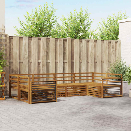 Outdoor Sofa Set 6 pcs Natural Solid Acacia Wood