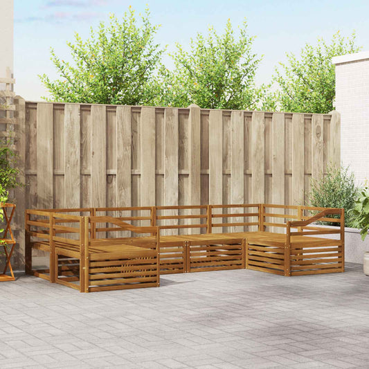 Outdoor Sofa Set 6 pcs Natural Solid Acacia Wood