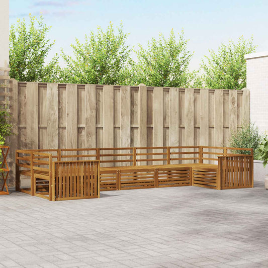 Outdoor Sofa Set 7 pcs Natural Solid Acacia Wood