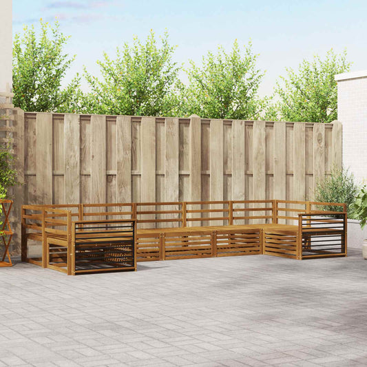 Outdoor Sofa Set 7 pcs Natural Solid Acacia Wood