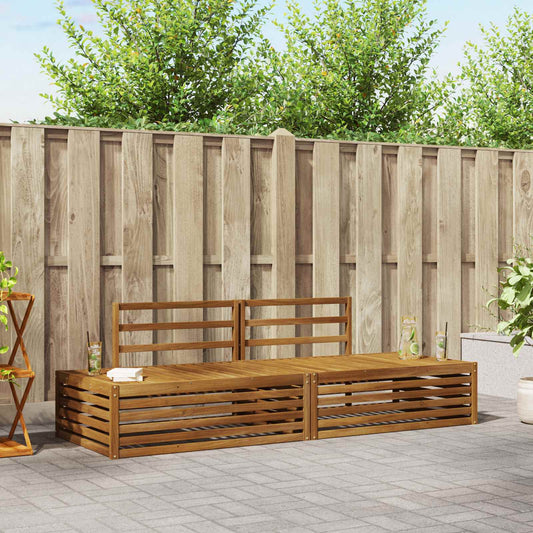 2 pcs Outdoor Sofa Set Solid Acacia Wood Natural