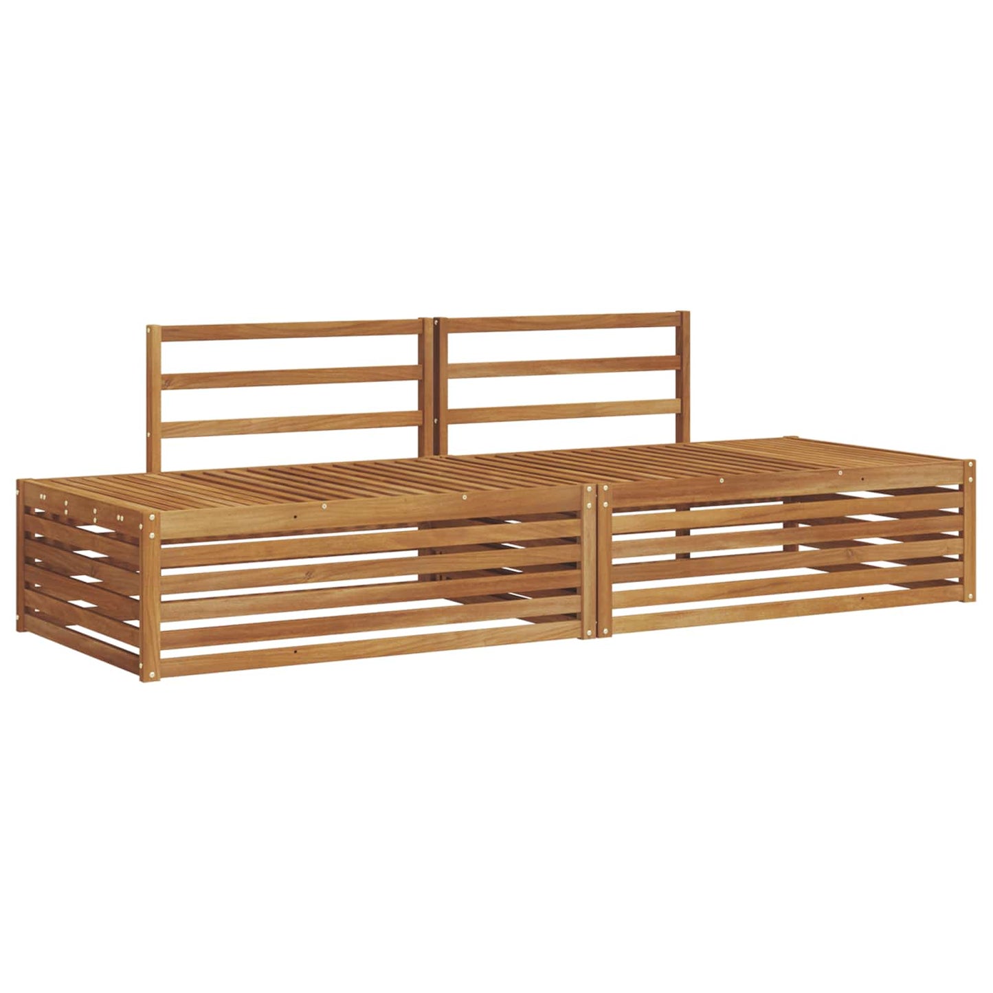 Outdoor Sofa Set Natural 203.5 x 83 x 73 cm Solid Acacia Wood
