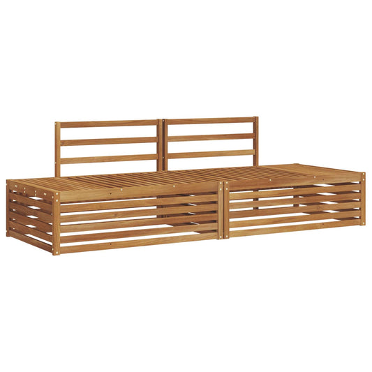 2 pcs Outdoor Sofa Set Solid Acacia Wood Natural