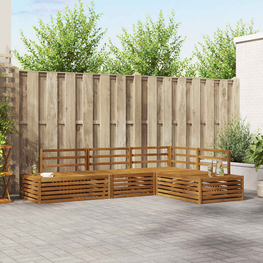 5 pcs Outdoor Sofa Set Solid Acacia Wood Natural