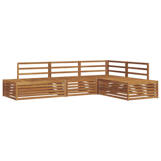 5 pcs Outdoor Sofa Set Solid Acacia Wood Natural