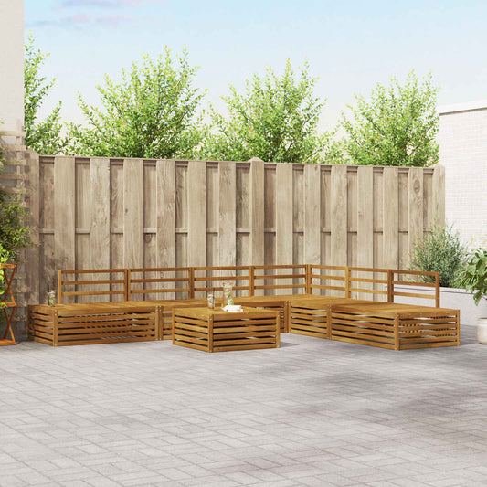 8 pcs Outdoor Sofa Set Solid Acacia Wood Natural