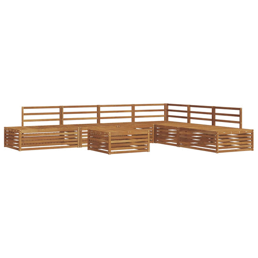 8 pcs Outdoor Sofa Set Solid Acacia Wood Natural