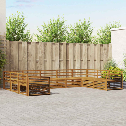 Outdoor Sofa Set 9 pcs Natural Solid Acacia Wood
