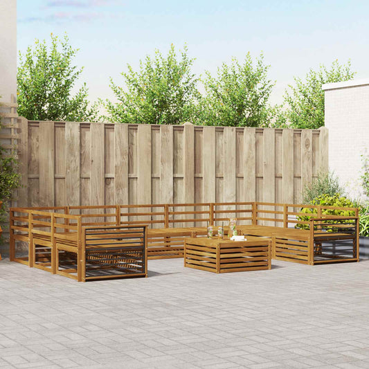 Outdoor Sofa Set 10 pcs Natural Solid Acacia Wood