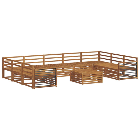Outdoor Sofa Set 10 pcs Natural Solid Acacia Wood