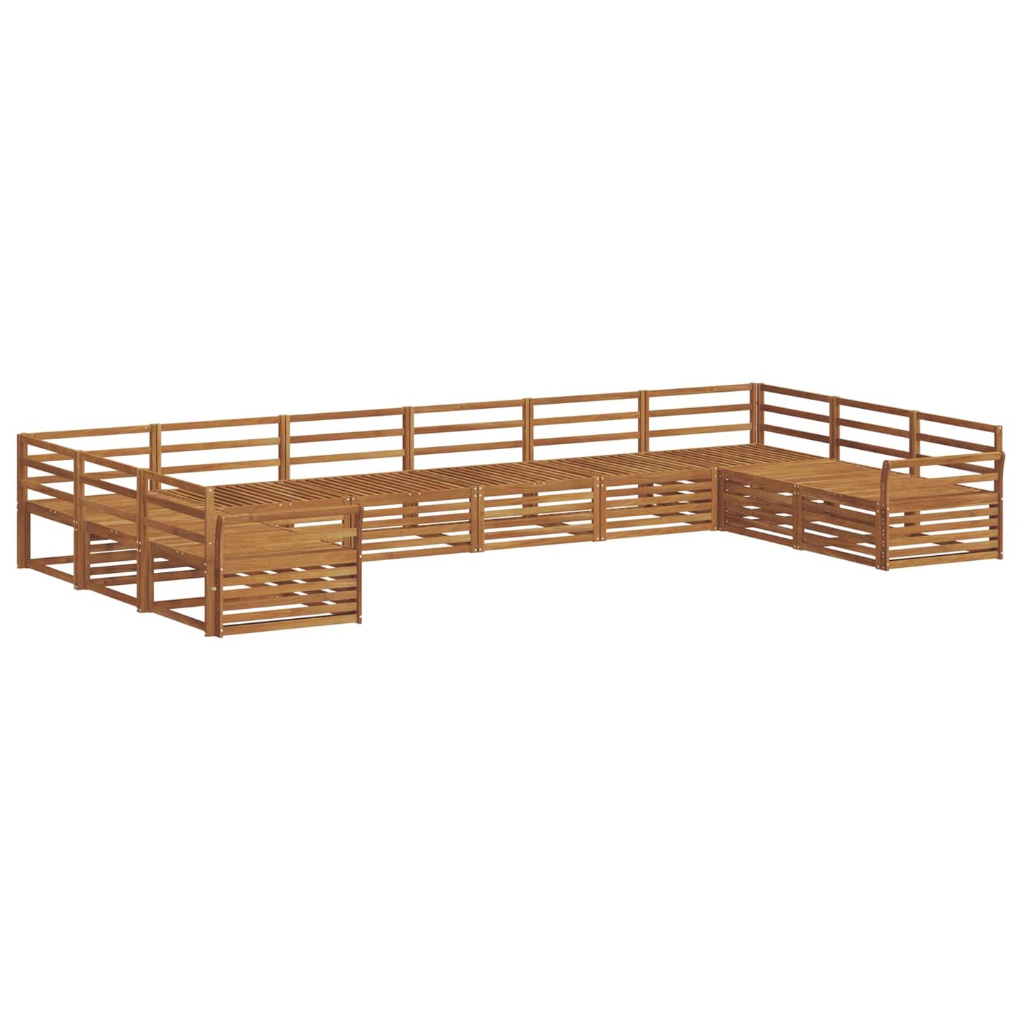 Sofa Sets 10 pcs Natural Solid Acacia Wood