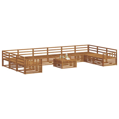 Sofa Sets 11 pcs Natural Solid Acacia Wood