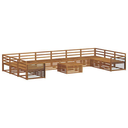 Sofa Sets 11 pcs Natural Solid Acacia Wood