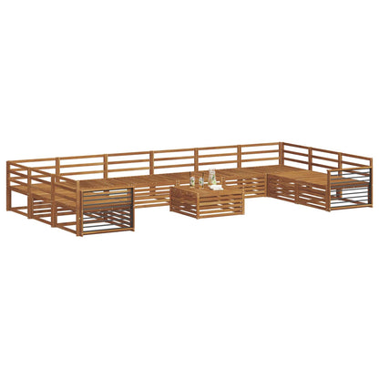 Sofa Sets 11 pcs Natural Solid Acacia Wood