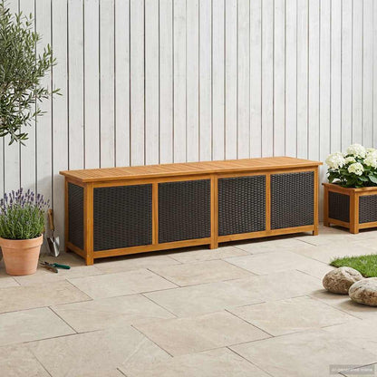 Garden Storage Box 185 L Solid Acacia Wood Black