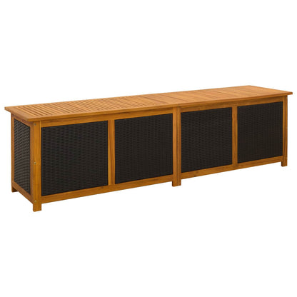 Garden Storage Box 185 L Solid Acacia Wood Black