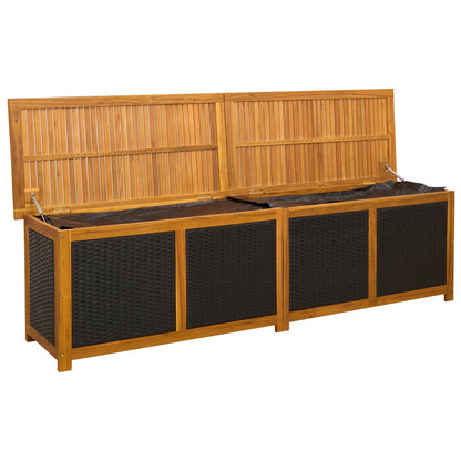 Garden Storage Box 185 L Solid Acacia Wood Black