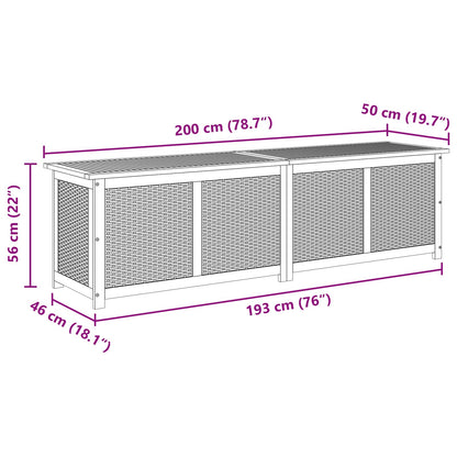 Garden Storage Box 185 L Solid Acacia Wood Black