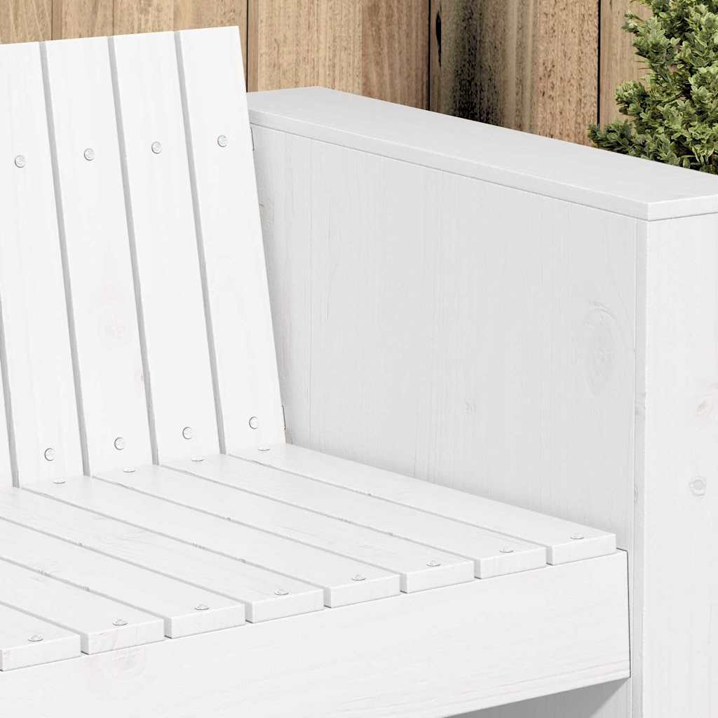 Garden Sofa White 134 x 60 x 62 cm Solid Pine Wood