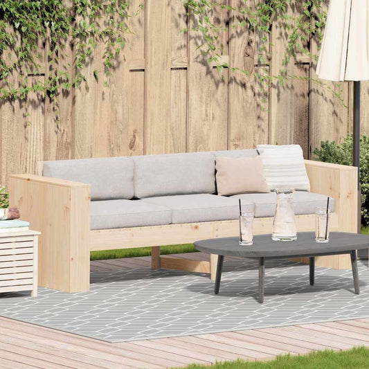 Garden Sofa Natural 185.5 x 60 x 62 cm Solid Pine Wood