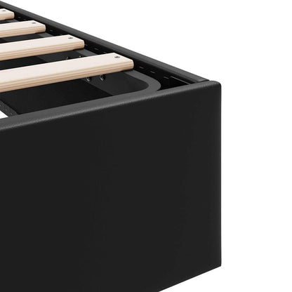 Storage Bed with Storage Black 100 x 190 cm Faux leather