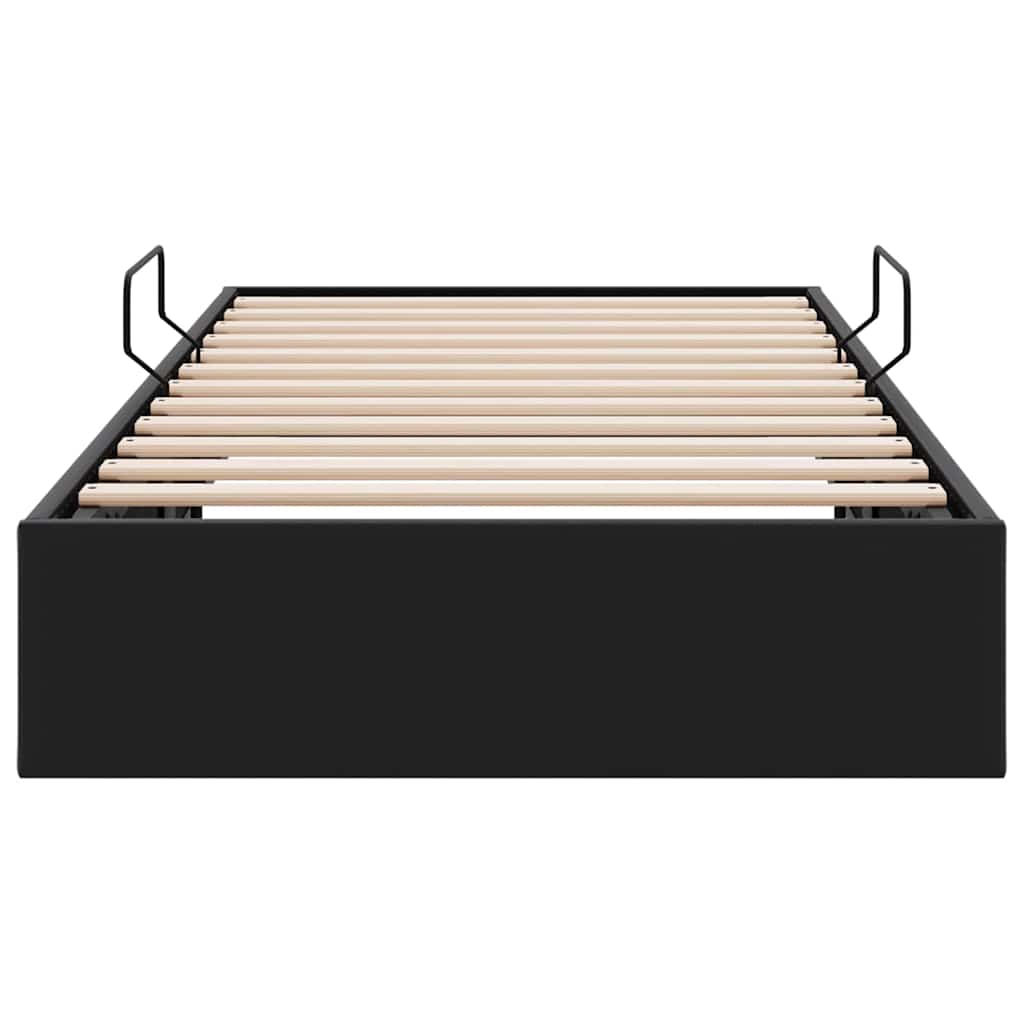 Storage Bed with Storage Black 100 x 190 cm Faux leather