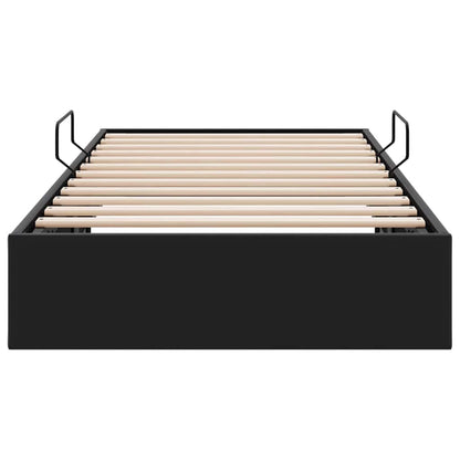 Storage Bed with Storage Black 100 x 190 cm Faux leather