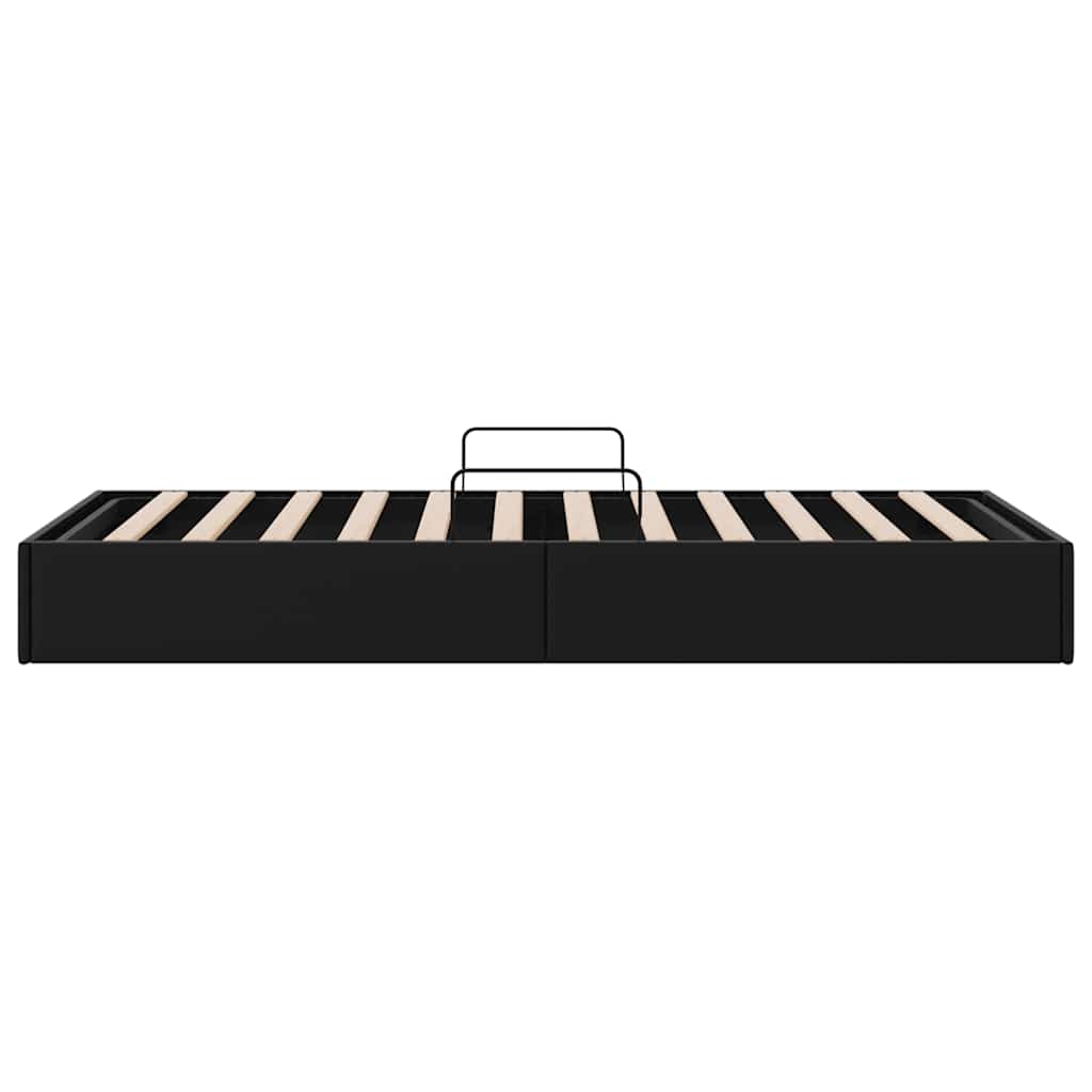 Storage Bed with Storage Black 100 x 190 cm Faux leather