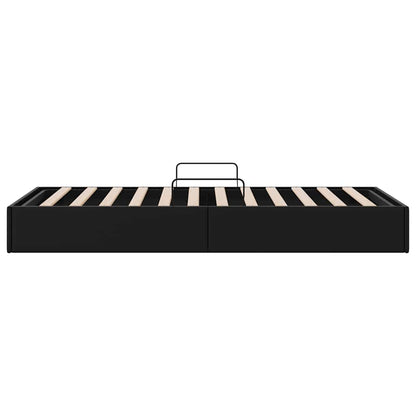 Storage Bed with Storage Black 100 x 190 cm Faux leather