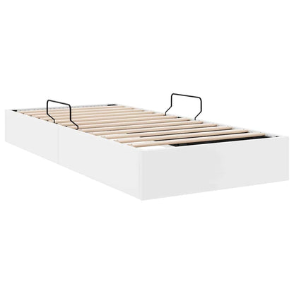 Storage Bed White 100 x 203 cm Faux leather