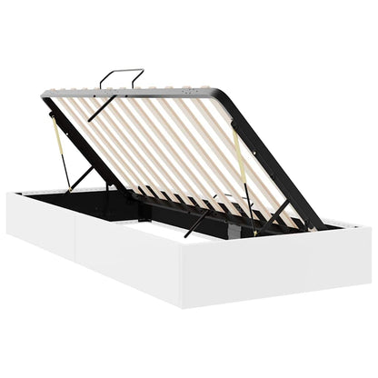 Storage Bed White 100 x 203 cm Faux leather