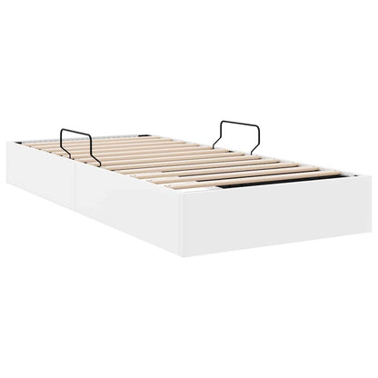 Storage Bed White 100 x 203 cm Faux leather