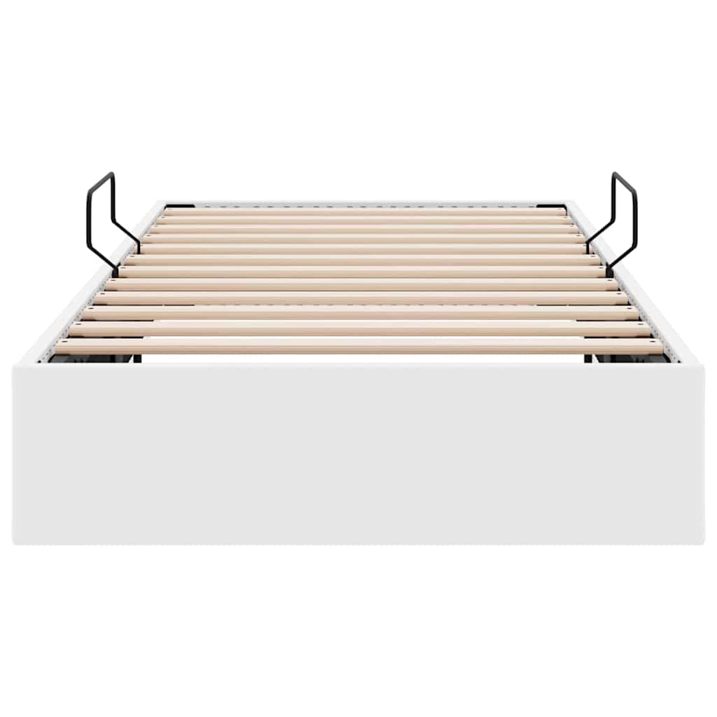 Storage Bed White 100 x 203 cm Faux leather