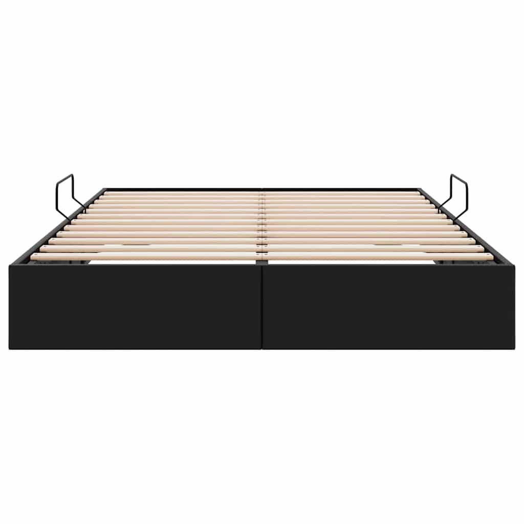 Storage Bed with Storage Black 137 x 190 cm Faux leather