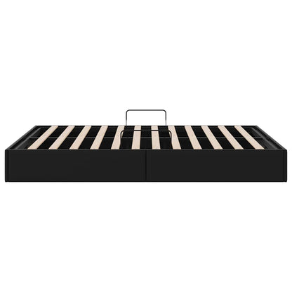 Storage Bed with Storage Black 137 x 190 cm Faux leather