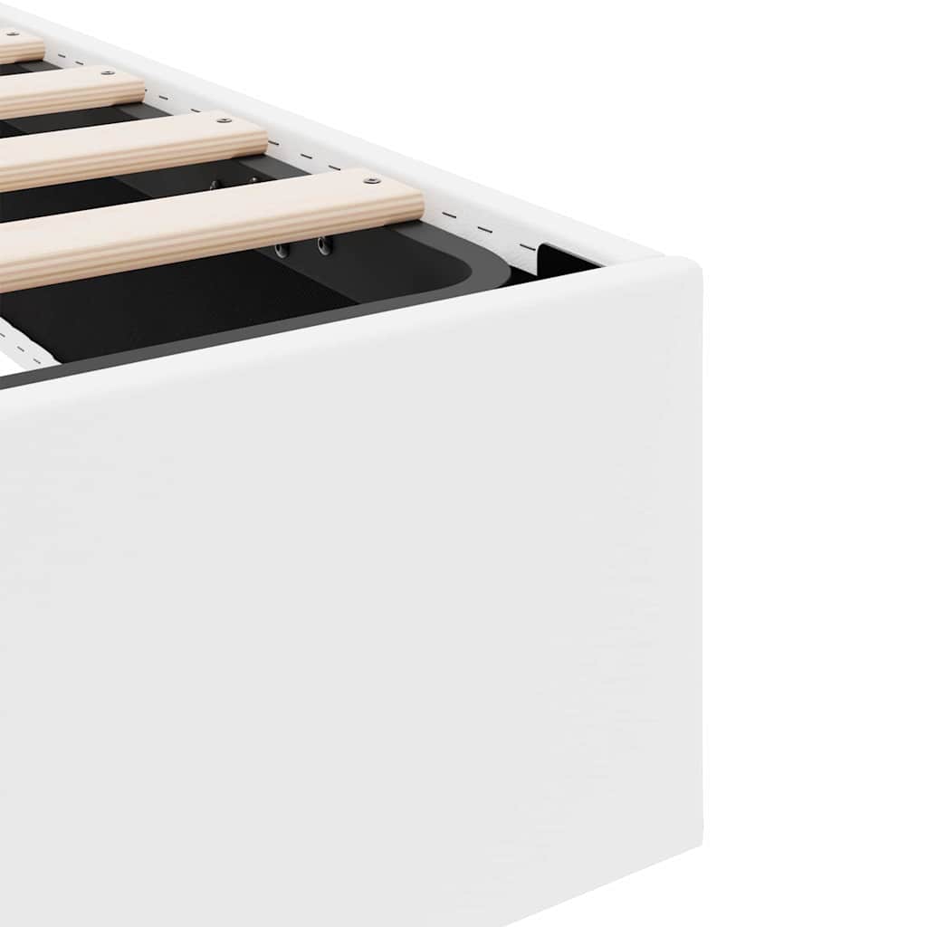 Storage Bed with Storage Pure White 137 x 190 cm Faux leather