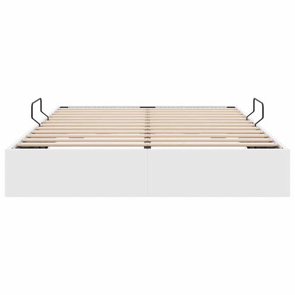 Storage Bed with Storage Pure White 137 x 190 cm Faux leather