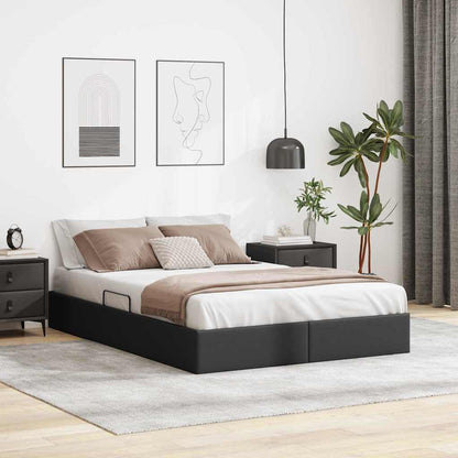Storage Bed with Storage Black 153 x 203 cm Faux leather