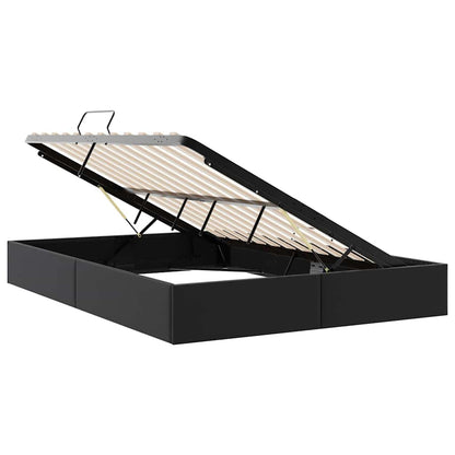 Storage Bed with Storage Black 153 x 203 cm Faux leather