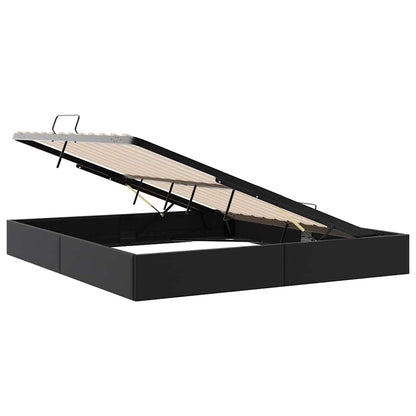 Storage Bed with Storage Black 183 x 213 cm Faux leather
