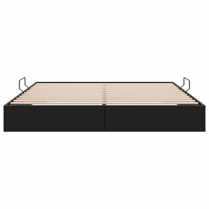Storage Bed with Storage Black 183 x 213 cm Faux leather