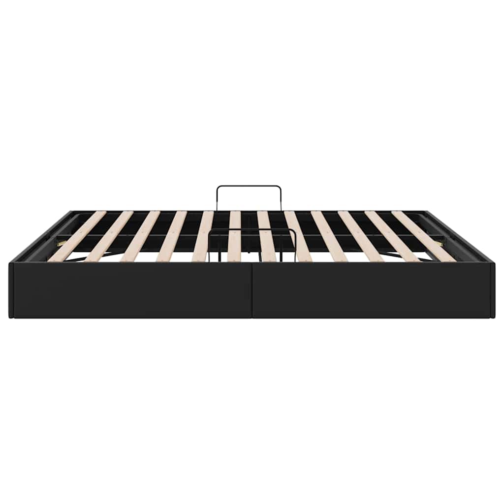 Storage Bed with Storage Black 183 x 213 cm Faux leather