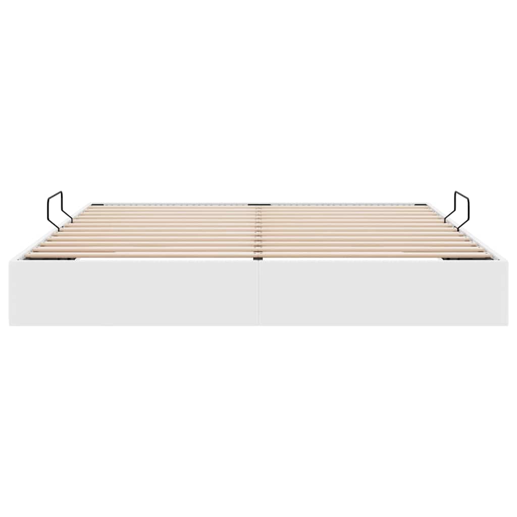 Storage Bed with Storage Pure White 183 x 213 cm Faux leather